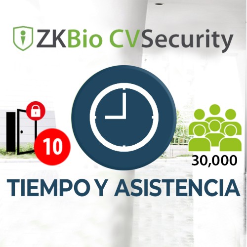    Software de Tiempo y Asistencia ZKBio CVSecurity (Licencia para agregar 10 Relojes) TyA ZKSoftware (ZKBioCV-TA-P10)